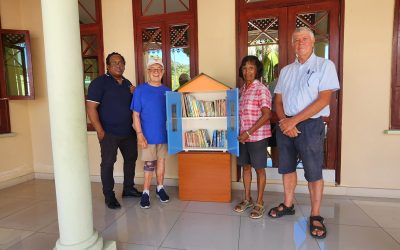 Growing a Culture of Reading: Rotary Club of Victoria and Sustainability for Seychelles Launch Little Book House at Anse Etoile